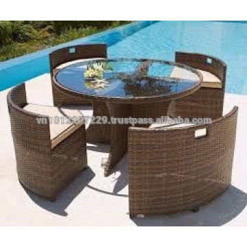 PE Poly Rattan Muebles al aire libre / jardín - 4 plazas